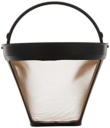  Braun Replacement Carafe Coffee Maker, 12-cup, Glass & Gold Tone Permanent Coffee Filter, Reusable #4 Cone Shaped, No Paper Filter Needed, Fits Coffee Makers Series 7 & Series 9, BRSC002,Black