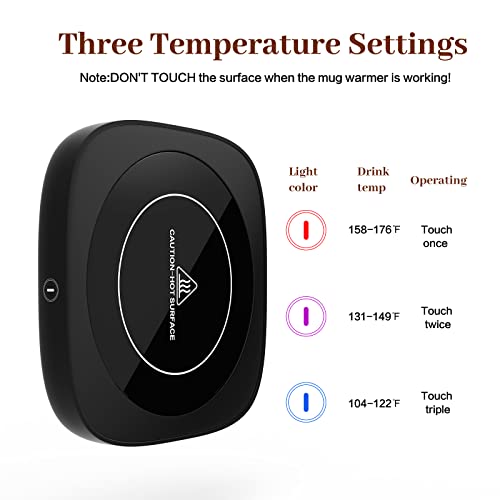  Coffe Mug Warmer,Electric Cup Warmer Electric Beverage Warmer,Mug Warmer Coffee Warmer With 3 Temperature Settings,Coffee Warmer For Desk Auto Shut Off,Mug Heater Coffee Heater For Desk,Tea Warmer