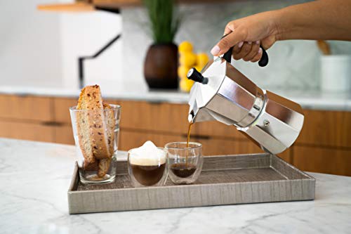  Stovetop Espresso Maker Moka Pot (Silver, 6 Cup)