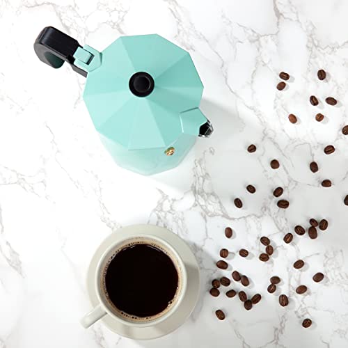 6 Cup Aluminum Espresso Maker, Mint - Great Tasting Traditional Espresso Coffee In Minutes