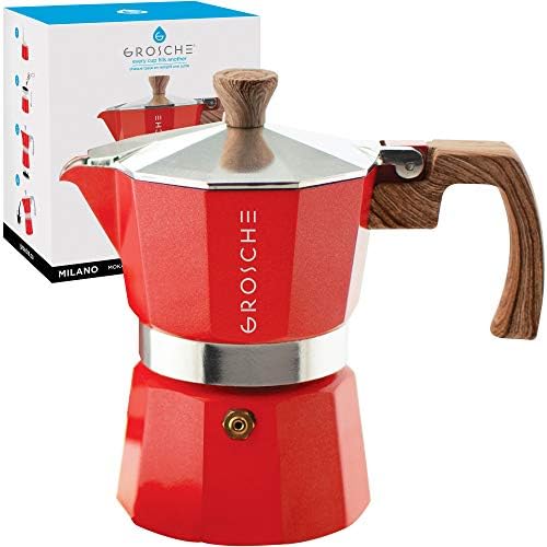  Milano Stovetop Espresso Maker Moka Pot 6 Espresso Cup - 9.3 Oz, White - Cuban Coffee Maker Stove Top Coffee Maker Moka Italian Espresso Greca Coffee Maker Brewer Percolator
