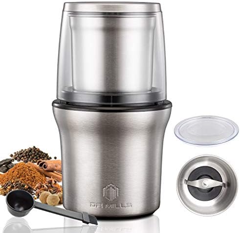 -7412M Electric Spice Grinder And Coffee Grinder, Grinder And Chopper,detachable Cup, Diswash Free, Blade & Cup Made With SUS304 Stianlees Steel