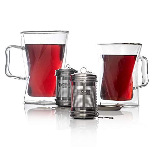  Ea Ball Infuser For Loose Tea 2 PACK Stainless Steel Filters Trainer With Double Screw Threaded Connection For Easy Cleaning Extra Fine Mesh Tea Ball Infuser Brew Tea, Spices & Seasonings