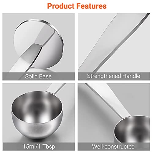  Two-in-One Stainless Steel Coffee Scoop Tamping Dual-Purpose Coffee Spoon Powder Hammer Tamper Multi Function Spoon Holder Coffee Tools For Measuring And Tamping