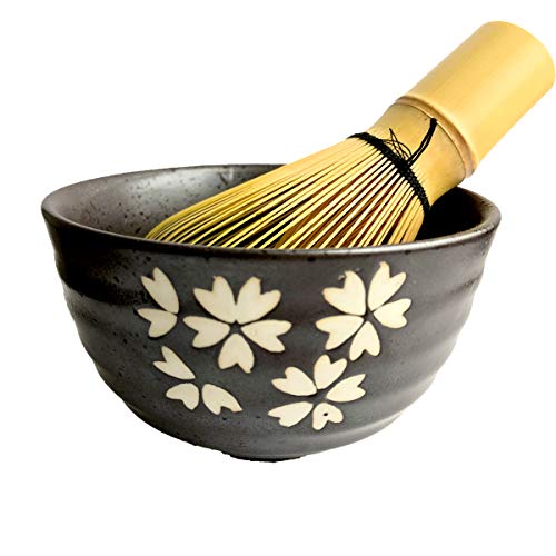  Japanese Matcha Tea Set, Matcha Whisk, Traditional Scoop, Matcha Bowl, Ceramic Whisk Holder, Matcha Caddy, Handmade Matcha Ceremony Kit For Traditional Japanese Tea Ceremony (9Pcs)