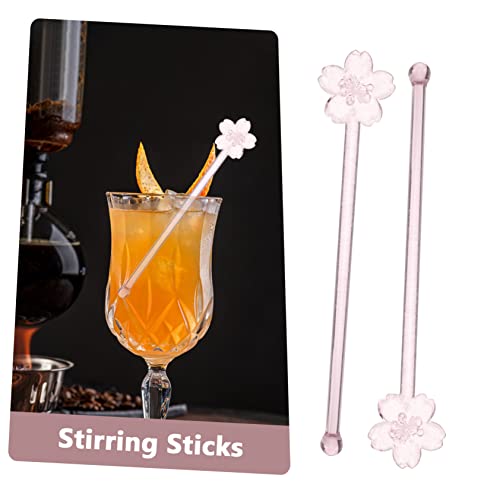  HANABASS 2pcs Glass Stir Sticks Coffee Mixer Wand Stirring Rod Shaker Glass Juice