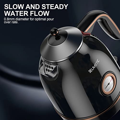  Lectric Tea Kettle, 1.7L Hot Water Boiler With Thermometer, 1800W Heater Kettles With LED Light, Fast Boiling, Auto Shut Off Kettle For Coffee