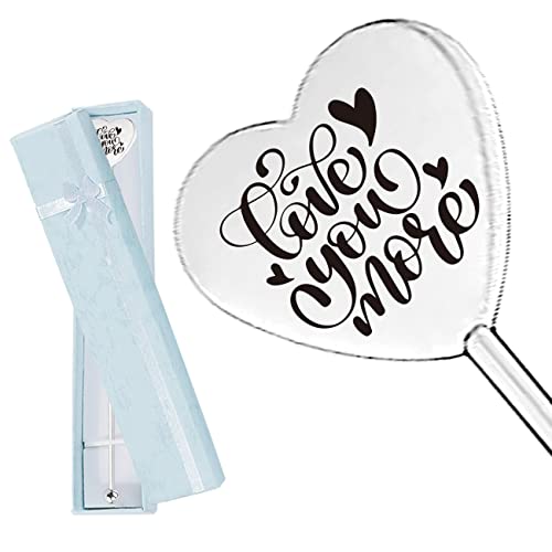 Funny Coffee Stir Sticks Engraved With Love You More Stainless Steel Reusable Beverage Drink Stirrer, Novelty Humor Gift For Tea Coffee Lover Men Women Dad Mom Xmas Birthday
