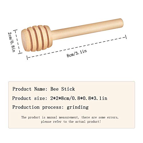  20 Pcs Honey Sticks Mini Honey Dipper, 3inch Wooden Honey Comb Honey Dispenser For Honey Jar Dispense Drizzle Honey, Wedding Party, Gender Reveal Party Supplies