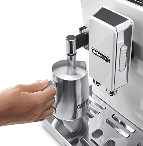 De'Longhi Longhi Super-automatic Espresso Coffee Machine - With An Adjustable Silent Ceramic Grinder, Double Boiler, Milk Frother For Brewing Espresso, Cappuccino, Latte & Macchiato, Eletta ECAM 45760
