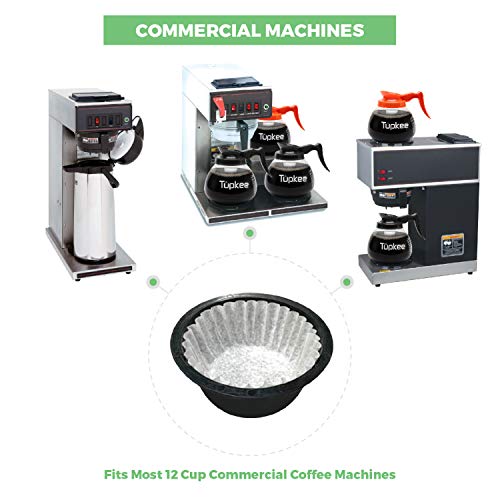  Large 12-Cup Coffee Filters - 500-Count (9.75" X 4.25") Tall Walled To Prevent Overflow - Chlorine Free White - Compatible With Bunn Commercial And Most 12-cup Home Machines - Made In The USA