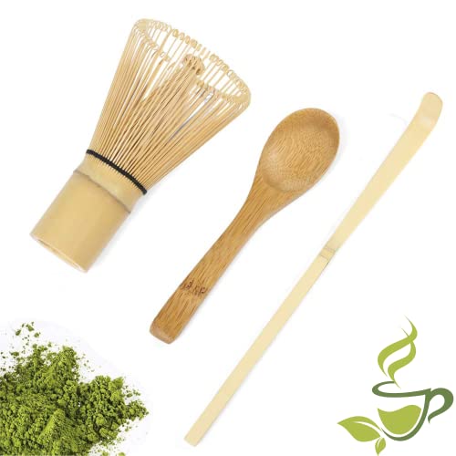 Japanese Matcha Whisk Set Matcha Tea Ceremony Set Of 4 Including 100 Prong Matcha Whisk, Traditional Scoop, Tea Spoon And Ceramic Matcha Bowls