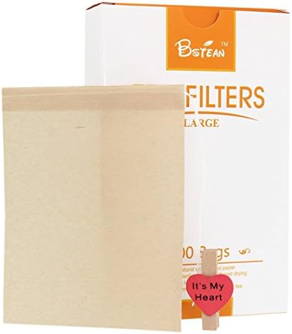  Tea Filter Bags Disposable Tea Infuser Drawstring Loose Leaf Tea With 100% Natural Unbleached Paper And Free Clip (100 PCS)