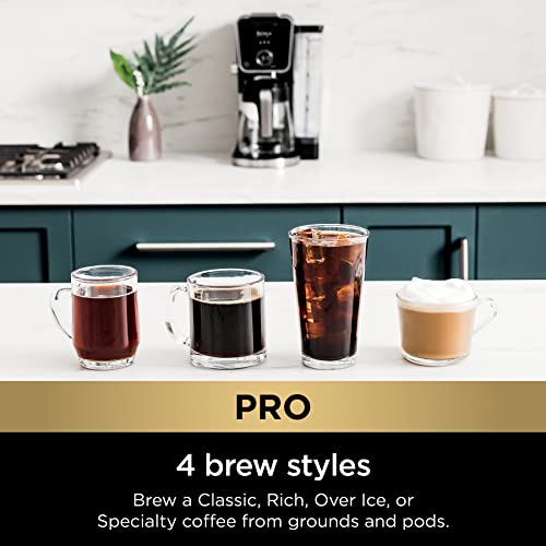 Ninja CFP307 DualBrew Pro Specialty Coffee System, Single-Serve, Compatible With K-Cups & 12-Cup Drip Coffee Maker, With Permanent Filter, Black