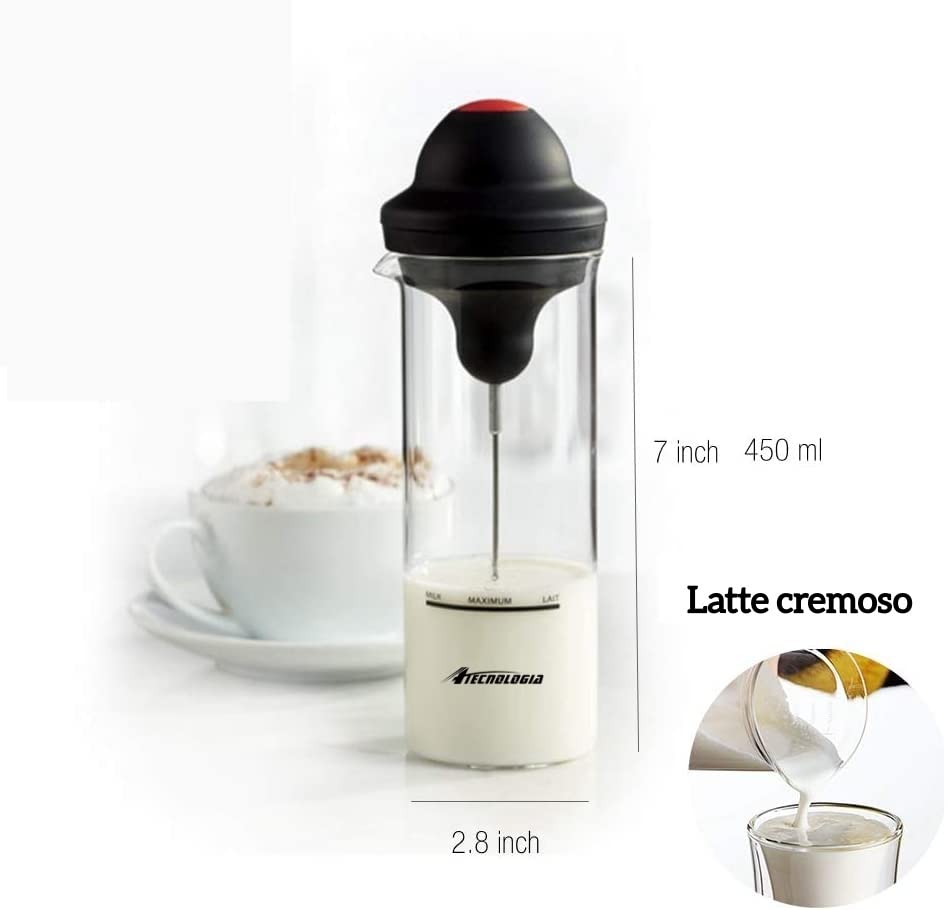 Electric Milk Frother Beater Skimmer Cappuccinatore With Container (Batteries Not Included)