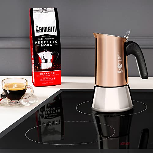Bialetti - New Venus Induction, Stainless Steel Stovetop Espresso Coffee Maker, Suitable For All Types Of Hobs, 6 Cups (7.9 Oz), Copper