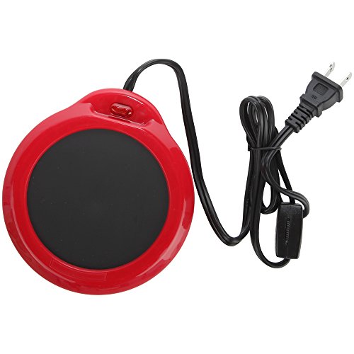  - Mug Warmer, Multipurpose Heating Pad For Desktop Heated Coffee & Tea Or Candle & Wax Warmer, Red Finish