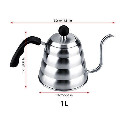  Gooseneck Kettle, 1.2L 304 Stainless Steel Tea Kettle Drip Kettle Home Pour Over Coffee & Tea Kettle