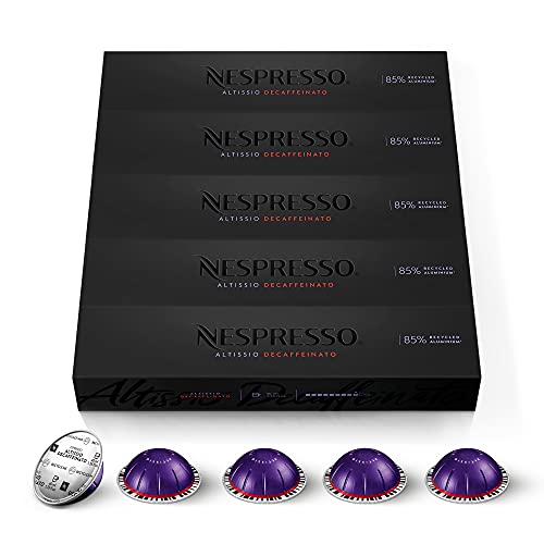 Nespresso Vertuo Melozio Decaffeinato, Medium Roast Espresso, 10 Count (Pack Of 3) Coffee Capsules (VERTUO ONLY)
