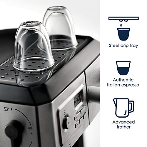 De'Longhi BCO330T Coffee, Espresso, Cappuccino Machine, 24" X 14" X 14", Black/Stainless Steel