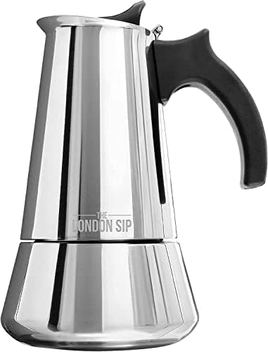  Tainless Steel Stove-Top Espresso Maker Coffee Pot Italian Moka Percolator, Silver, 3 Cup