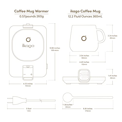  Smart Temp Control Coffee Mug Warmer Set, Best Birthday Gifts For Women&Men, Gift For Mother's&Father's Day/Birthday/Office Desk