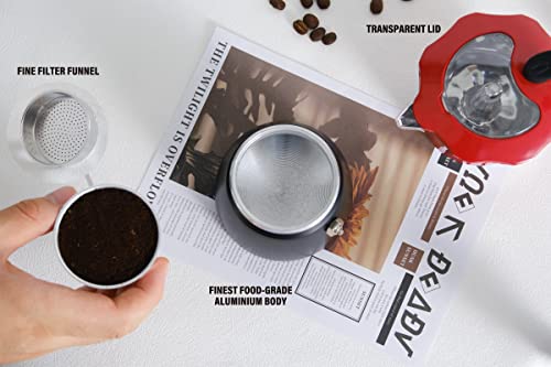  Stovetop Espresso Maker, 6 Espresso Cup Moka Pot Italian Coffee Maker, Manual Cuban Coffee Percolator Pot Greca Coffee Maker Camping Coffee Pot