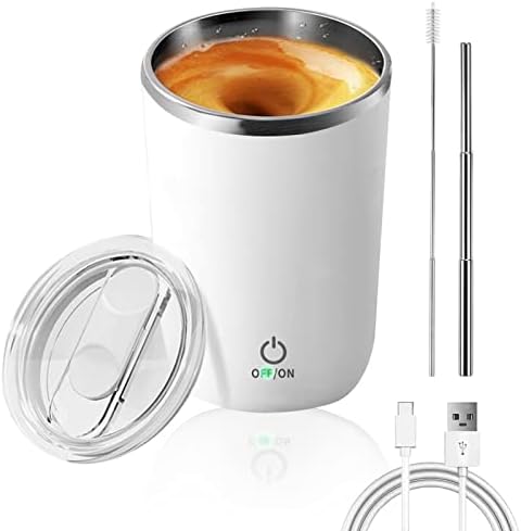  Auto Stirring Cup, BEYOUNG Automatic Magnetic Self Stirring Coffee Cup With 3 Mixing Function, Travel Tumbler Car Cup With Wireless Shaftless Mixing Strong Power For Protein Milk Chocolate Mocha,Green