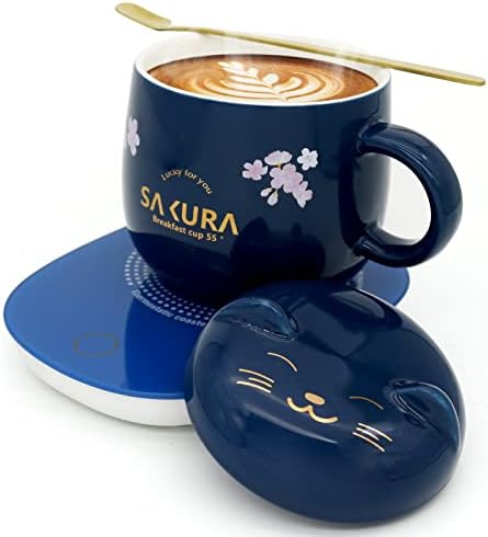  Coffee Warmer With Mug - Cute Coffee Cups Cat Mug Cup Warmer Mug Warmer For Desk Coffee Cup For Women Smart Coffee Mug Warmer Coffee Mug Warmer Is The Gift With Gift Box Pink