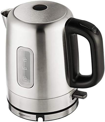 Amazon Basics Electric Glass And Steel Hot Tea Water Kettle, 1.7-Liter