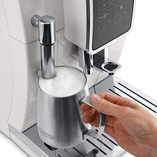 De'Longhi ECAM35020W Dinamica Automatic Coffee & Espresso Machine Iced-Coffee, Burr Grinder + Descaling Solution