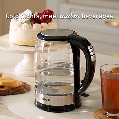  Electric Kettle Temperature Control With 6 Presets, Hot Water Boiler & Tea Heater, 1.7L, Black & Pour Over Coffee Maker With Double-layer Stainless Steel Filter, 34 Ounce