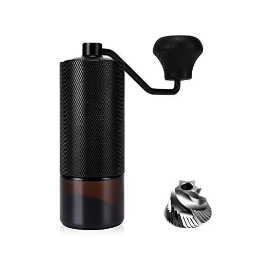  Manual Coffee Grinder, OWERSLYN Premium CNC Stainless Steel Conical Burr Mill For French Press/Espresso/Turkish - Double Bearing Positioning, Adjustable Coarseness Hand Coffee Grinder, Walnut Handle