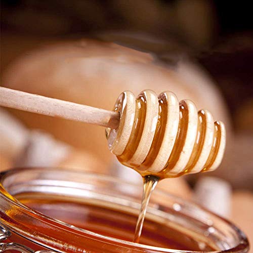  GIYOMI Wooden Honey Dipper Stick For Honey Jar Dispense Drizzle Honey,2 Pcs 6.3 Inch / 16cm Honey Dippers Sticks-Honeycomb Stick-Wooden Honey Spoon