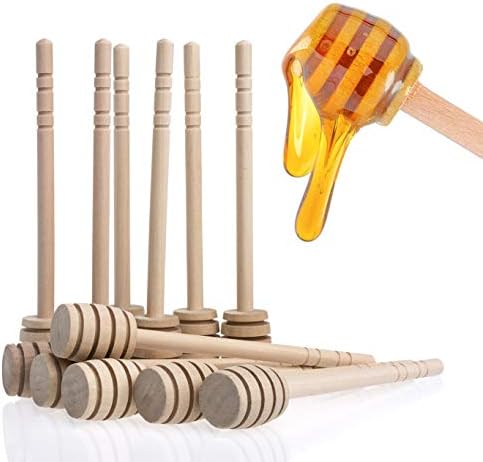  GIYOMI Wooden Honey Dipper Stick For Honey Jar Dispense Drizzle Honey,2 Pcs 6.3 Inch / 16cm Honey Dippers Sticks-Honeycomb Stick-Wooden Honey Spoon