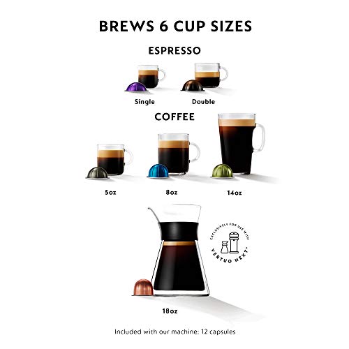  Nespresso Vertuo Next Coffee & Espresso Machine NEW By Breville, Light Grey, Coffee Maker And Espresso Machine + Nespresso Capsules VertuoLine Medium And Dark Roast Coffee, 30 Count Coffee Pods