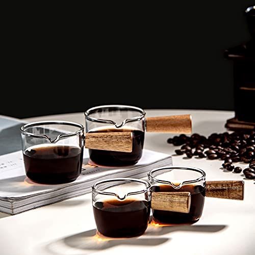  2 Pieces Double Spout Espresso Shot Glass, Coffee One Spouts Glass Espresso Measuring Glass, Glass Replacement Carafe With Handle For Milk Coffee Espresso Maker (Size : 100ml)