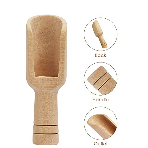 GENERIC 5/10pcs/set Mini Salt Spoons Wooden Scoop Coffee Tea Scoops Honey Coffee Condiment Salt Sugar Tea Spoon(5pcs)