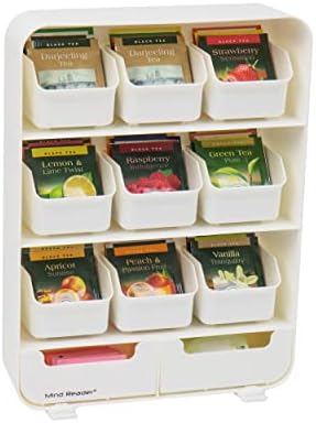  9 Removable Drawers Tea Bag Holder And Condiment Organizer, Black