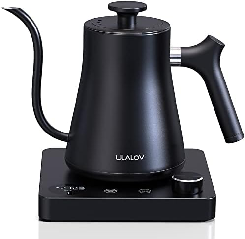  Gooseneck Electric Kettle 1.0L With Temperature Control,Ultra Fast Boiling Hot Water Kettle For Pour-Over Coffee/Tea,100% Stainless Steel, 5 Variable Presets, 12H Keep Warm,Leak-Proof, 1200W