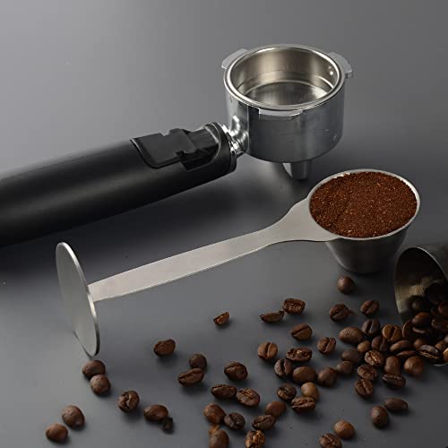  Spresso Scoop With Tamper 51mm - CAFEMASY Stainless Steel 10g Coffee Grounds Measure Scoop Spoon With Flat Bottom Espresso Portafilter Tamper