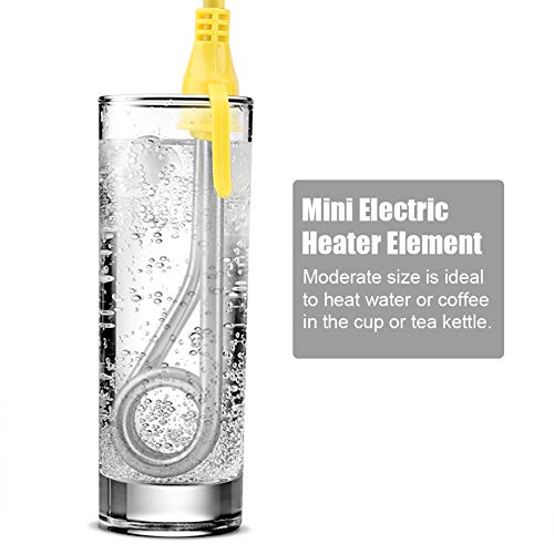  Mini Electric Heater Element,600W Mini Boiler Hot Water Coffee Immersion Travel Use CN Plug 220V,for Household, Office, University Dorm Or Travel Use