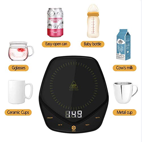  Coffee Warmer For Desk Auto Shut Off After 4h, Mug Warmer, Cup Warmer Plate 3 Adjustable Settings 131℉/149℉/167℉, Electric Beverage Warmer Ceramic Heating With Touch Screen Switch For Home Office Desk