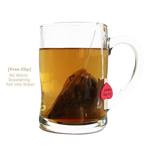  Tea Filter Bags Disposable Tea Infuser Drawstring Loose Leaf Tea With 100% Natural Unbleached Paper And Free Clip (100 PCS)