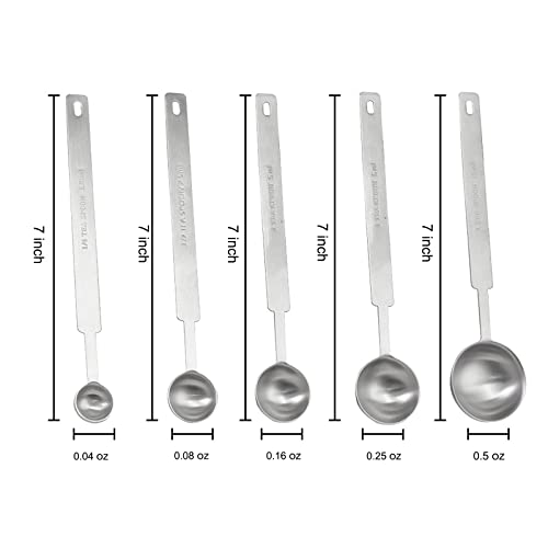  Stainless Steel Coffee Bean Spoon, Milk Powder Spoon Quantitative Spoon Gram Spoon Coffee Powder Spoon Five-piece Set