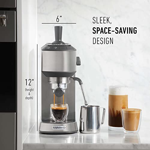  Compact Espresso Machine, Home Espresso Machine With Milk Frother, Stainless Steel