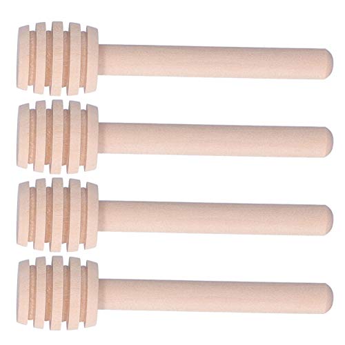  50PCS 8CM Wood Honey Dipper Sticks Honey Stirrer Dispensing Wand For Wedding Party Favors Honey Jar Dispense Drizzle Honey