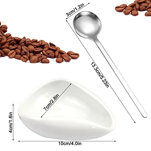  4 Pieces Ceramic Coffee Spoon Rest And Coffee Spoon Coffee Spoon Holder Coffee Bar Accessories Cute Coffee Spoon Teaspoon Holder For Coffee Lovers