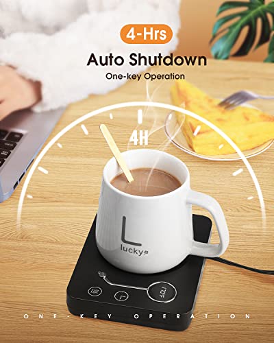  Coffee Mug Warmer - Coffee Warmer For Desk 2-12 Hrs Timer Auto Shut Off - Electric Cup Warmer With 3-Temperature Settings (Up To 170℉/75°C) - Beverage Warmer For Office & Home Use
