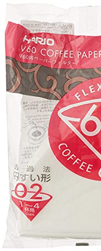 Hario V60 Paper Coffee Filters Single Use Pour Over Cone Filters Size 02 White, 100 Count, 2-pack